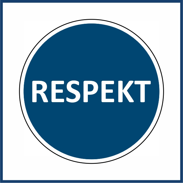Piktogramm Kreis mit dem Text "RESPEKT"