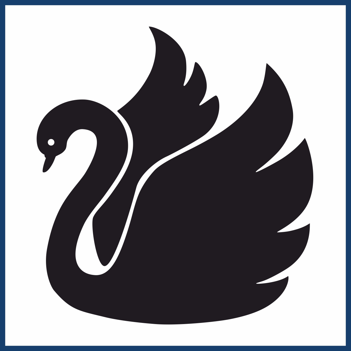 Piktogramm eines schwazen Schwans