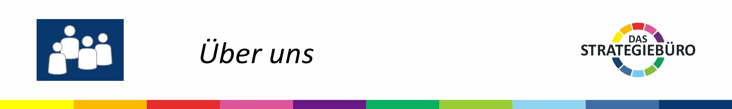 Logo Das Strategiebüro mit dem Text "Über uns"