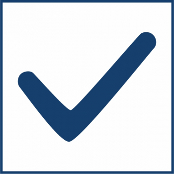 Piktogramm eines "OK"-Zeichens (Haken)