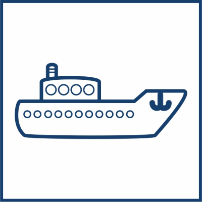 Piktogramm eines Ausflugsschiffs