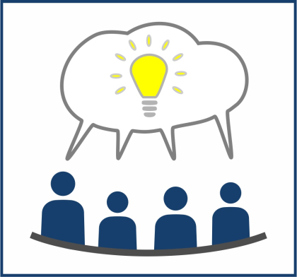 Pictograph of a group of people having a good idea