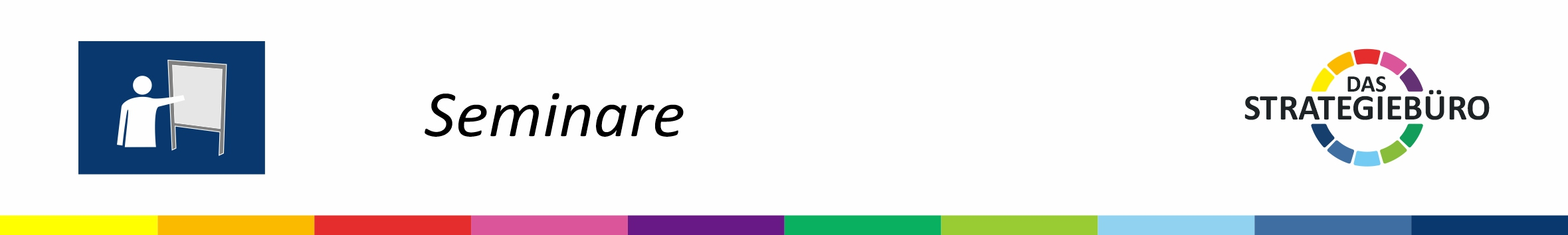 Logo Das Strategiebüro mit Text "Seminare"