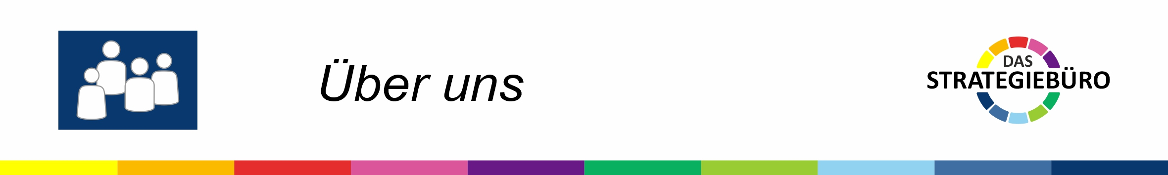 Logo Das Strategiebüro mit dem Text "Über uns"
